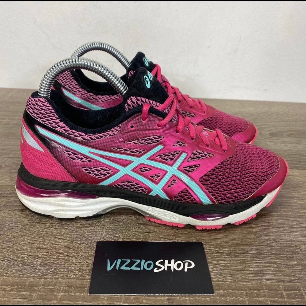 Asics GEL Cumulus 18 White Indigo Blue Hot Pink Running Women's 6.5 T6C8N